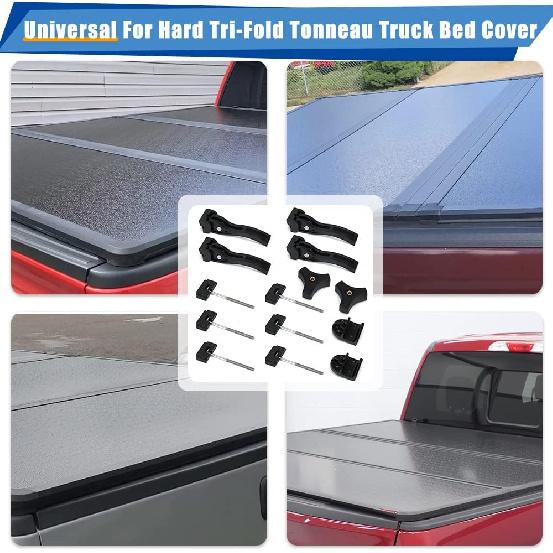 Truck Tonneau Cover Replacement Tallation Accessory For Hard Tri-Fold Tonneau Cover Include Rear Clamp Front Clamp T-Bolts