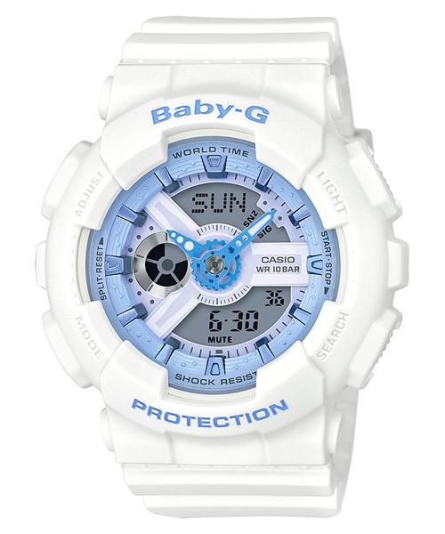 

Casio Baby-G Women s Resin 100M Water Resistant Analog Shock Resistant Quartz Watch BA-110BE-7A белый