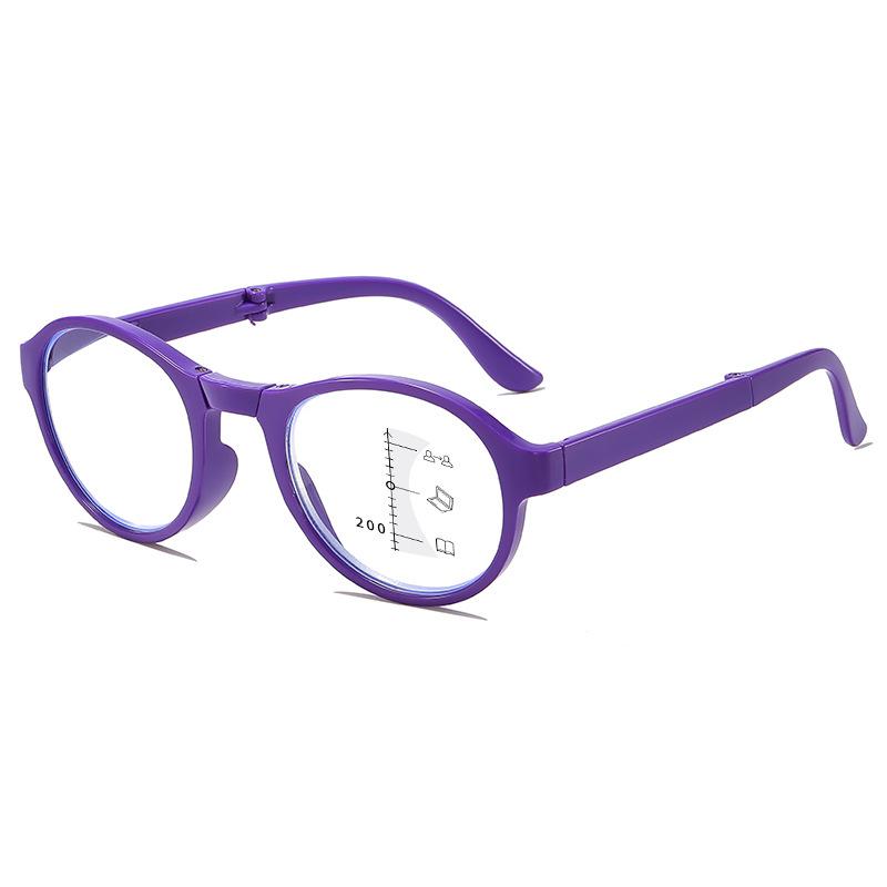 

Progressive Multifocal Spring-Leg Folding Reading Glasses Middle-Aged And Elderly Portable Far And Near Anti-Blue Reading Glasses multi-focus +400 degrees