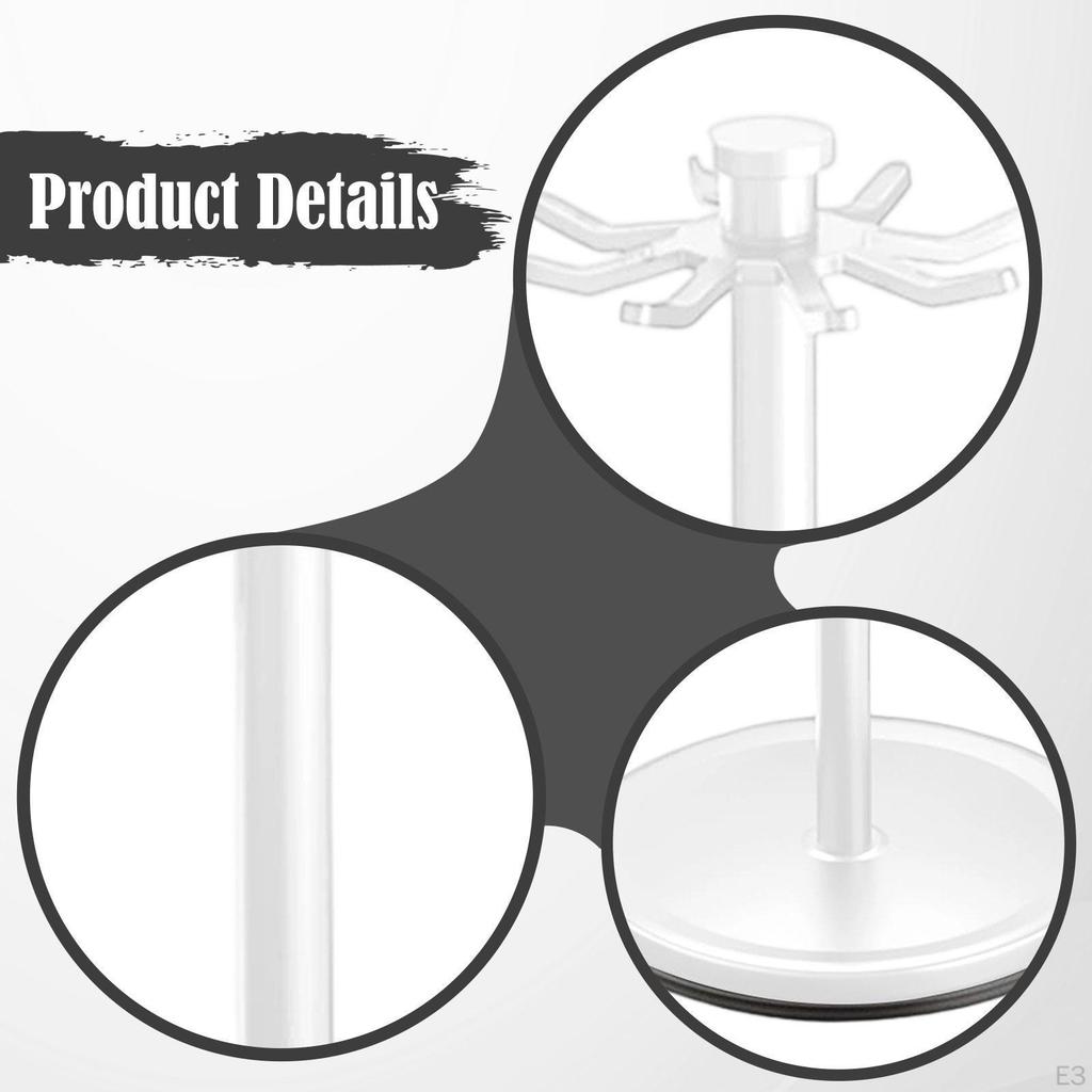 Degree Rotating Utensil Rack Hanger Stand Supplies Organizer with Hooks for Kitchen Counter Spoon