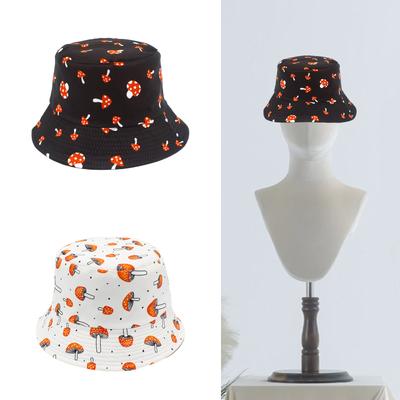 Casual Wear Caps Sports Hat Sunshade Fisherman Hat Fashion Bucket Hat Mushroom Print for Travel Fitness Workout