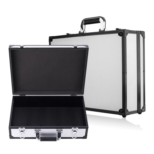 SGEBD Aluminum Alloy Toolbox, Storage Box [2024 Upgrade] with Removable Dividers, Multi-Function Toolbox, Aluminum with Lock, Attache Case, Valuables
