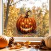 Halloween Removable Wall Sticker Watercolor Splatter Pumpkin Face Static Cling Window Decoration for Autumn Holiday Display