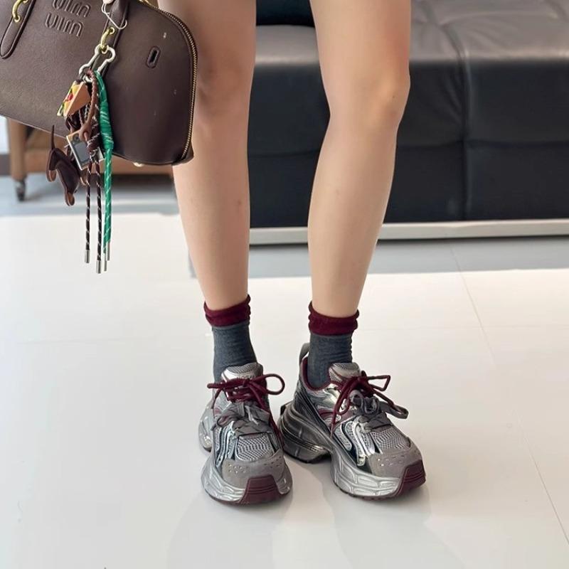 Silver Daddy shoes women's new spring and summer mesh lightweight women's shoes heightening casual sneakers