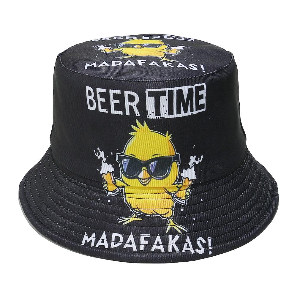 Pistool Eend Patroon Bucket Hat Cartoon Print Vissershoeden Locatie Ontwerp Panama Pet Petten Voor Volwassenen Buiten Zonnehoed 56-58cm