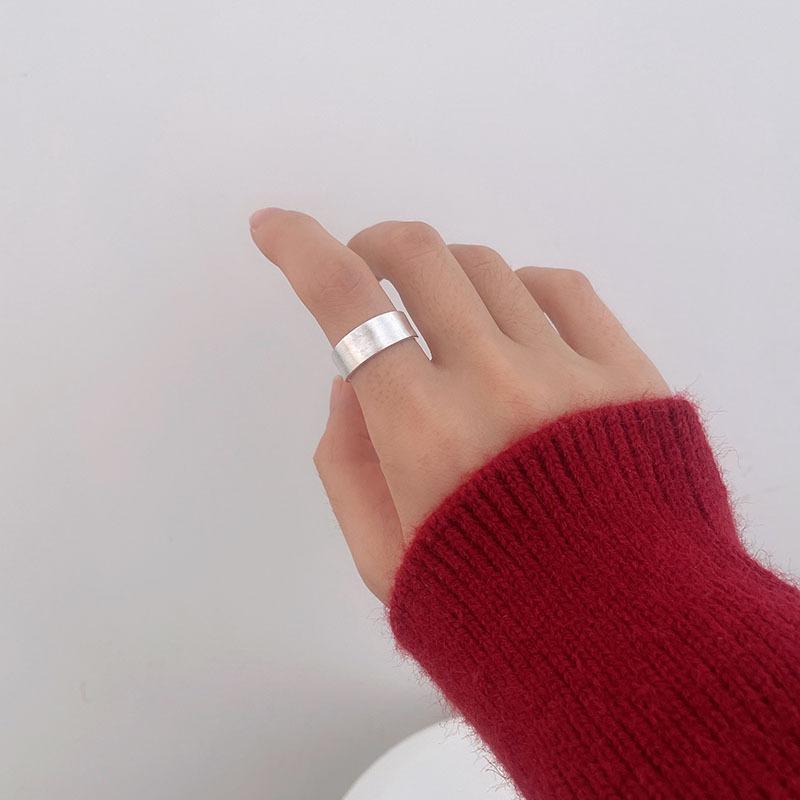 Original 925 Sterling Silver Wide Smooth Rings For Women Counple Wedding Engagement Silver Women's Vintage Ring Fine Jewelry