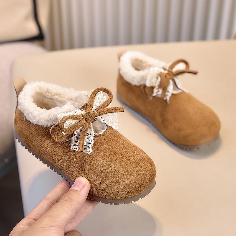 2025 Winter French Plush Fur Bow Lace Shoes: Elegant Birkenstock Style for Evening Gowns