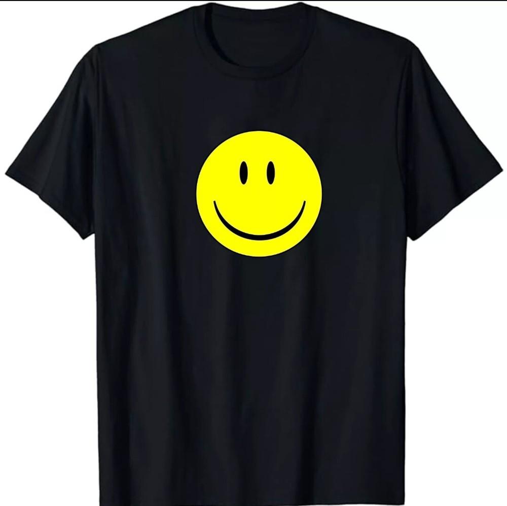 KOSZULKA ZE SMILEY FACE Wszystkie rozmiary S M L XL XXL kolory Czarny, Biały