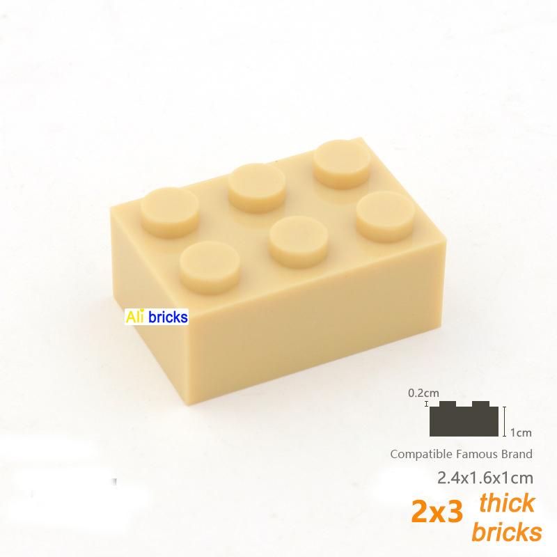 60pcs Thick 2x3 DIY Building Blocks Figures Bricks Dots Educational Creative Size Compatible With 3002 Plastic Toys for Children