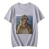 Thinking Funny Monkey Meme Graphic T Shirts Unisexs Unisexs High Street Fashion Trend Tshirt Summer Casual Loose Cotton Tshirts