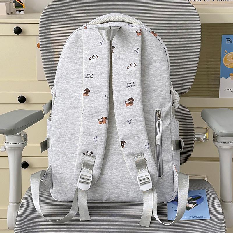 Schoolbag milk fufu salt sweet balance soft cute cartoon puppy full print backpack student daily commute light oxygen research school bag