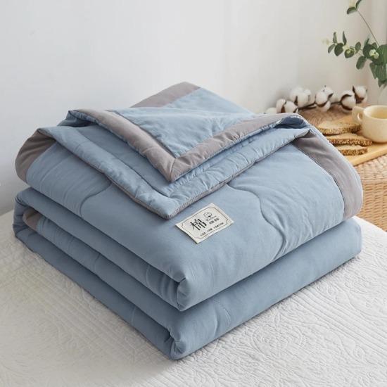 New Solid Color Cotton Summer Quilt Soft and Comfortable Adult Air Conditioner Student Dormitory Single Thin Quilt