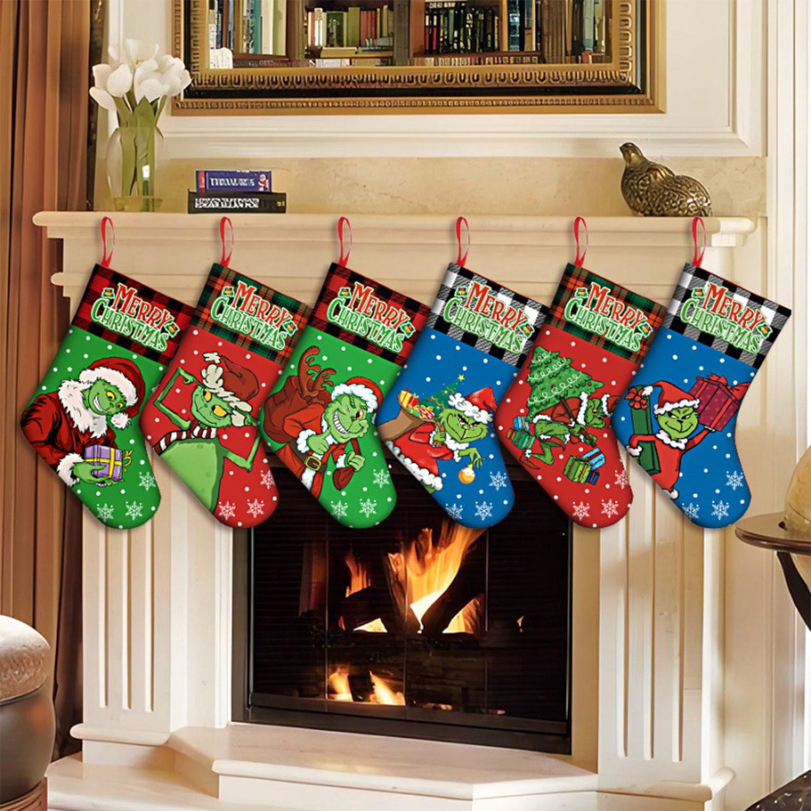 

Рождественское украшение Кулон Рождественская елка Подвеска Подвесные плюшевые рождественские украшения Рождественская елка Носки One Size зелёный