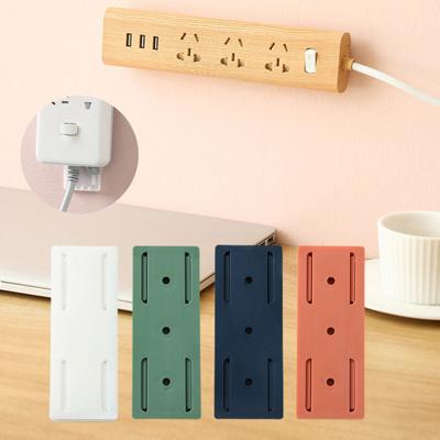 2/8Pcs Wall Mount Power Strip Holder Easy To Install Adhesive Punch-Free Socket Holder
