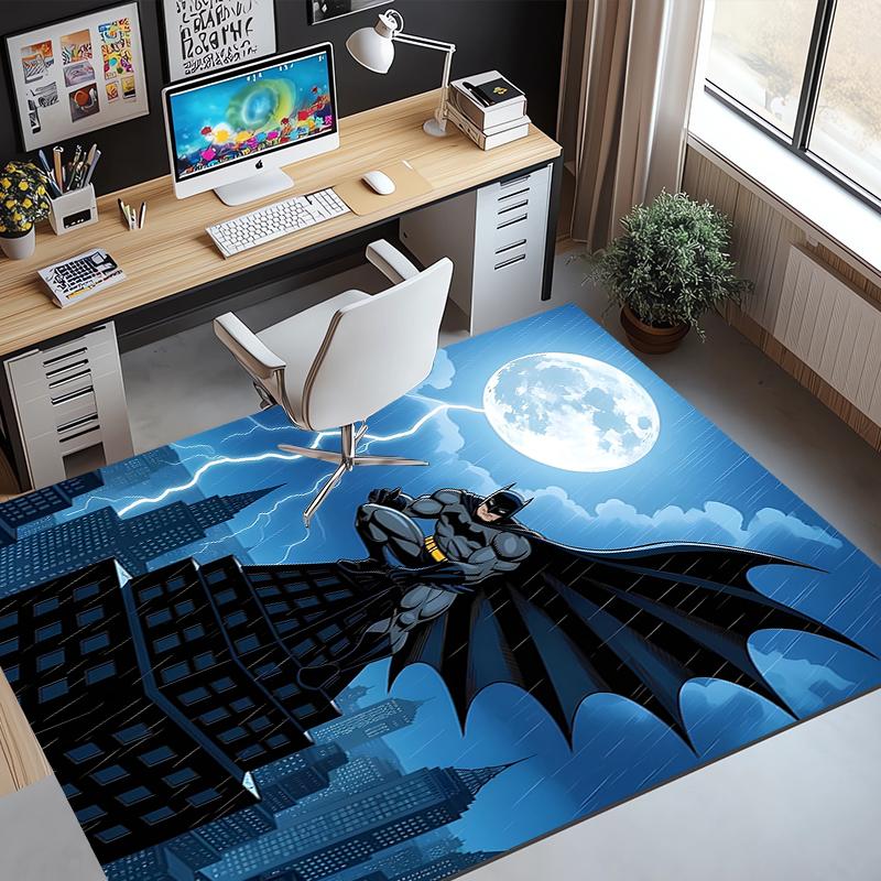 Batman Pattern Rug, Indoor/Outdoor Mat, for Picnic, Gameroom, Bedroom, Office, Living Room, Home Decor Carpet, Birthday Gift