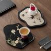 Chinesische Teeschale Gongfu Teegeschirr Unregelmäßige Trockenbrühplatte Vintage Minimalistischer Teetisch Aufbewahrungsschale
