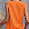 Yousheng Women Vest Solid Color V-Neck Ruffle Trim Sleeveless Blouse Loose Fit Summer Pullover Tops Daily Wear