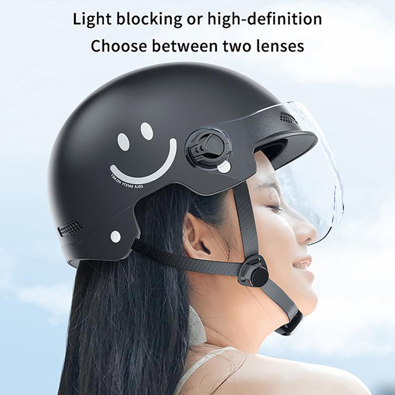 1 Piece Battery Motorcycle Summer Universal Four-Season Sun Protection Safety Helmet Half Helmet Electric Car Women'S Helmet