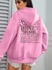 Creative Whale Shark With Letters Print Woman'S Streetwear Soft Trendy Hoodies Solid Color Warm Clothes Loose Hip Hop Hoody