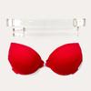 Women Red Transparent Straps Invisible Bra and Panty Set Front Buckles Molded Cups Lingerie Set Backless Design for Party Wire Plunge-Bra B C Cup