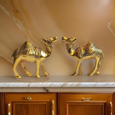 Elegance in Metal Camel Showpiece Set – Exquisites Wohndekor für einen Hauch von Wüsteneleganz (Golden_3x3 Zoll) 2er-Pack