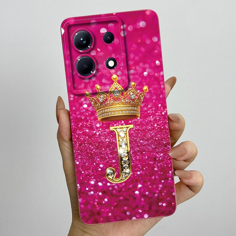 Dla Infinix Note 30 4G 5G Note30 Pro VIP 30i Modne Etui na Telefon z Inicjałami dla Pary Miękki Silikon TPU Osłona Ochronna na Obiektyw