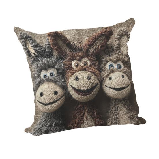 3D Animal Cushion Cover Imitation Embroidery Pillowcase Dog Alpaca Zippered Throw Pillow Cover for Home Farmhouse Couch Sofa Bed