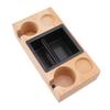 Wooden Coffee Tamper Holder Stand Tamping Station with Knock Box Grounds Container Birch
