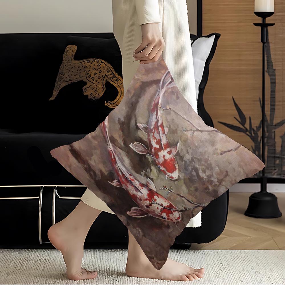 Koi Fisch Ahorn Design Kissenbezug Glückliche Herbsternte Dekoration Feiertagsdekoration Kissenbezug