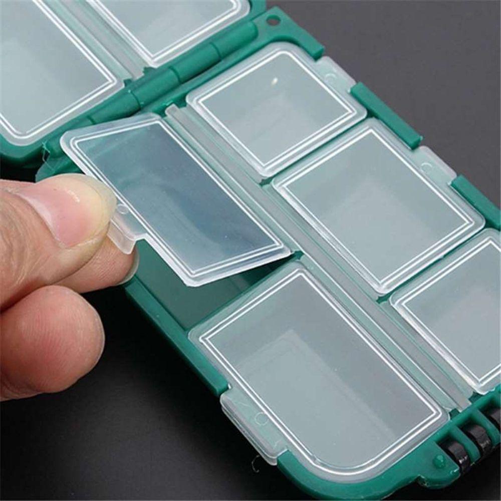 Small Fishing Tackle Box Eco-Friendly Plastic Hook Shrimp Lure Case Tool Box 10 Lattices Fishing Tackle Storage