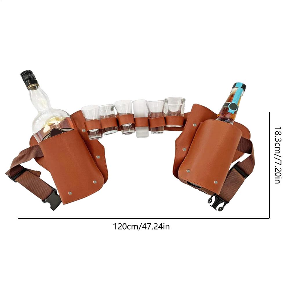 

Adjustable Waist Beer Bottle Waist Bag Drink Holder For Camping Portable Beer Belt Bag Wine Bottles Can Holder Waist Pack Bag коричневий