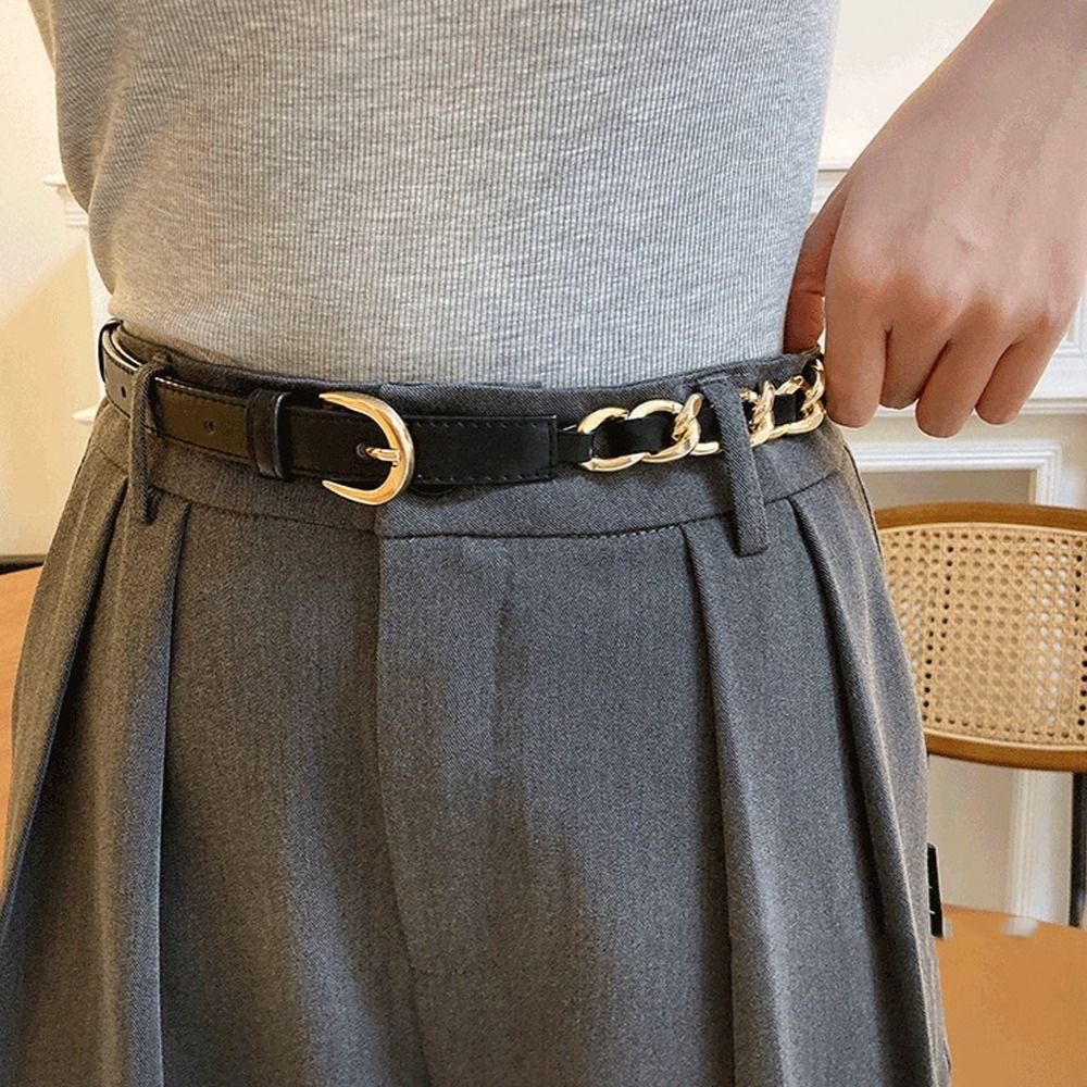 

Винтажные металлические пряжки для женщин, украшение для брюк, ремни-цепочки Matel, поясные ремни для платья, корейские пояса