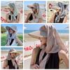 Wide Brim Summer Sun Hat Korean Style Strappy Scarf Hat Lightweight Headscarf Baseball Hat  Street