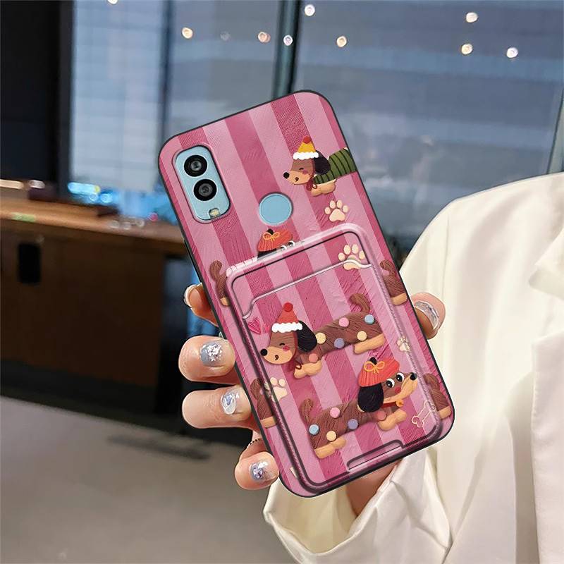 Waterproof Silicone Phone Case For Kyocera Android One S10/S9/KC-S304 Anti-knock Graffiti Cartoon Card slot Cute Durable