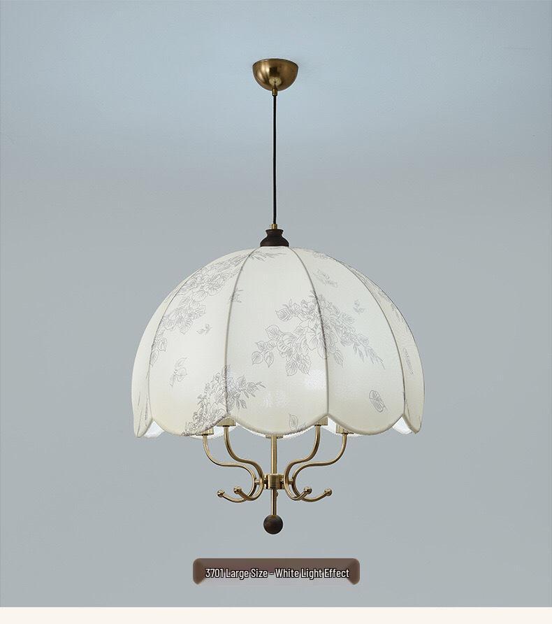 Retro American Wabi-Sabi Chandelier: French Vintage Wood & Fabric Lighting for Bar, Bedroom, or Closet