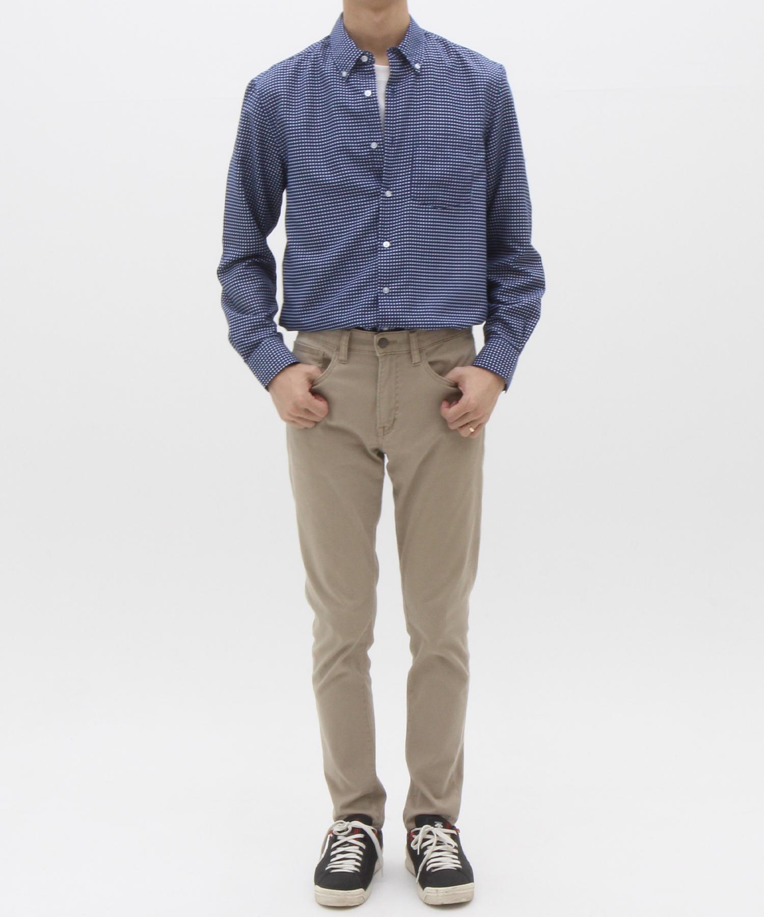 The Shirt Studio Navy Loose Fit Dot Print Button-Down Shirt 100