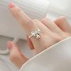 Sweet Bow Adjustable Silver Ring for Women – Versatile, Fashionable, and Simple