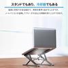 Domstar Laptop Height and Angle Portable Aluminum Alloy PC Stand with Storage Dark Gray Stand, Adjustable, Foldable, Non-Slip, Bag,