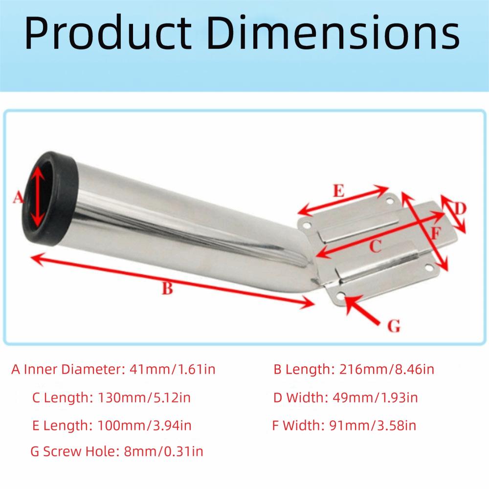 304 Stainless Steel Fishing Rod Holder Fixable Boat Accessories Hardware Yacht Accessories Yacht
