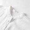 E* Order Women's White Linen Stand Collar 3/4 Sleeve Shirt - 2026 Early Spring French Style