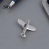 Brooch Men Suit Brooch, Airplane Design Lapel Pin with Clip-on Pin, Formal Wear Smooth Polished Alloy Badge for Casual Accessory Cardigan