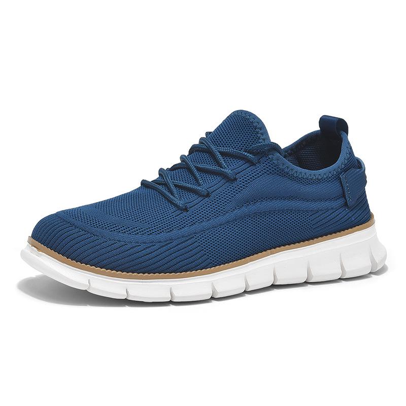 Plus Size Flyknit Mesh Casual Low-top Lace-up Men s Lightweight Running Shoes 46