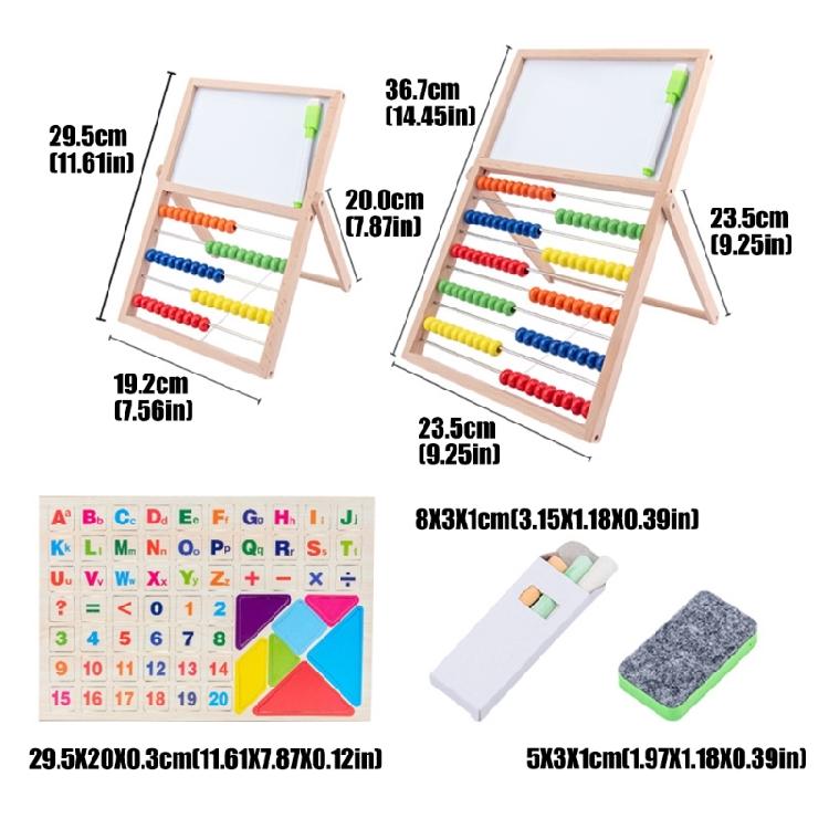 Educational Wooden Abacus Counting Toy Double Sided Magnetic Writing Drawing Board Abacus Math Learning Toy for Kids