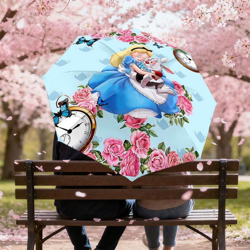 1PC Alice Rabbit Umbrella-8-Rib Reinforced, Automatic Open, Lightweight & Durable, Cute Fashion Accessory for Outdoor-P92
