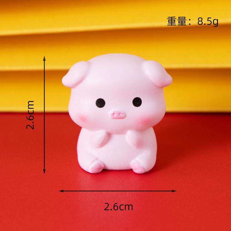 Micro Landscape Luminous Small 3D Cute Twelve Zodiac Animals, Decorative Accessories, Mini Car Ornaments Toys