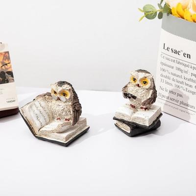 Statuetta Gufo Cartone Animato Decorazione Giardino Esterno Artigianato in Resina Decorazione da Tavolo per Soggiorno Casa