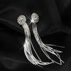 Jewelry Personality Temperament Crystal Tassel Earrings Bridal Wedding Earrings For Women Long Hanging Earrings
