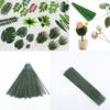 Artificial Green Flower Stems Iron Wire Wedding Celebration Bridal Bouquet Festival Home Vases Garland DIY Manual Material Decor
