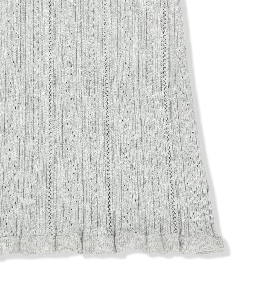 Mattengkim Open Back Ribbed Knit Dress In Light Gray