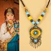 Šperky Gypsy Dlouhý řetízek Bohemia Tiara Přívěsek na čelo Etnický střapec Náhrdelník Etnický řetízek na hlavu